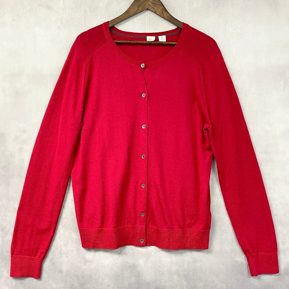 Gap Cardigan Sweater Extra Fine Merino Wool Size XL Tall Preppy Academia Classic - Picture 14 of 14